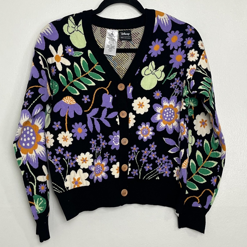 Disney Her Universe Floral Minnie Mouse Bows‎ Cardigan Sweater XS